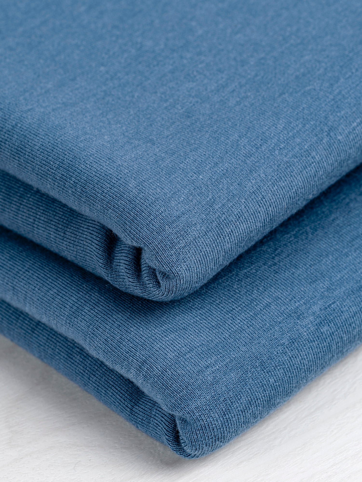 F-TEN014-003-Tencel-Lyocell-Organic-Cotton-Stretch-French-Terry-Steel-Blue-Core-Fabrics-fold