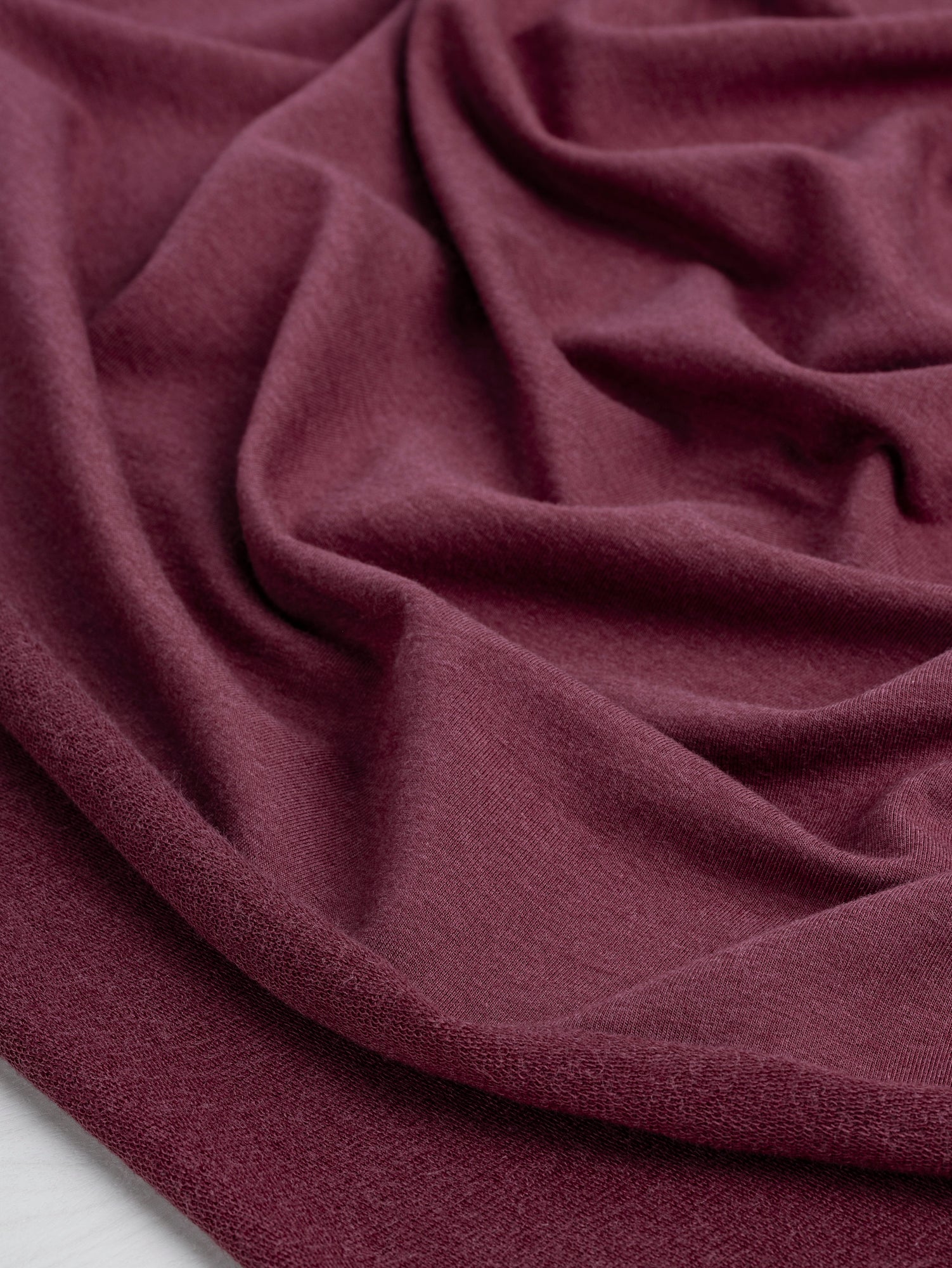 F-TEN014-005-Tencel-Lyocell-Organic-Cotton-Stretch-French Terry-Wine-Core-Fabrics-scrunched