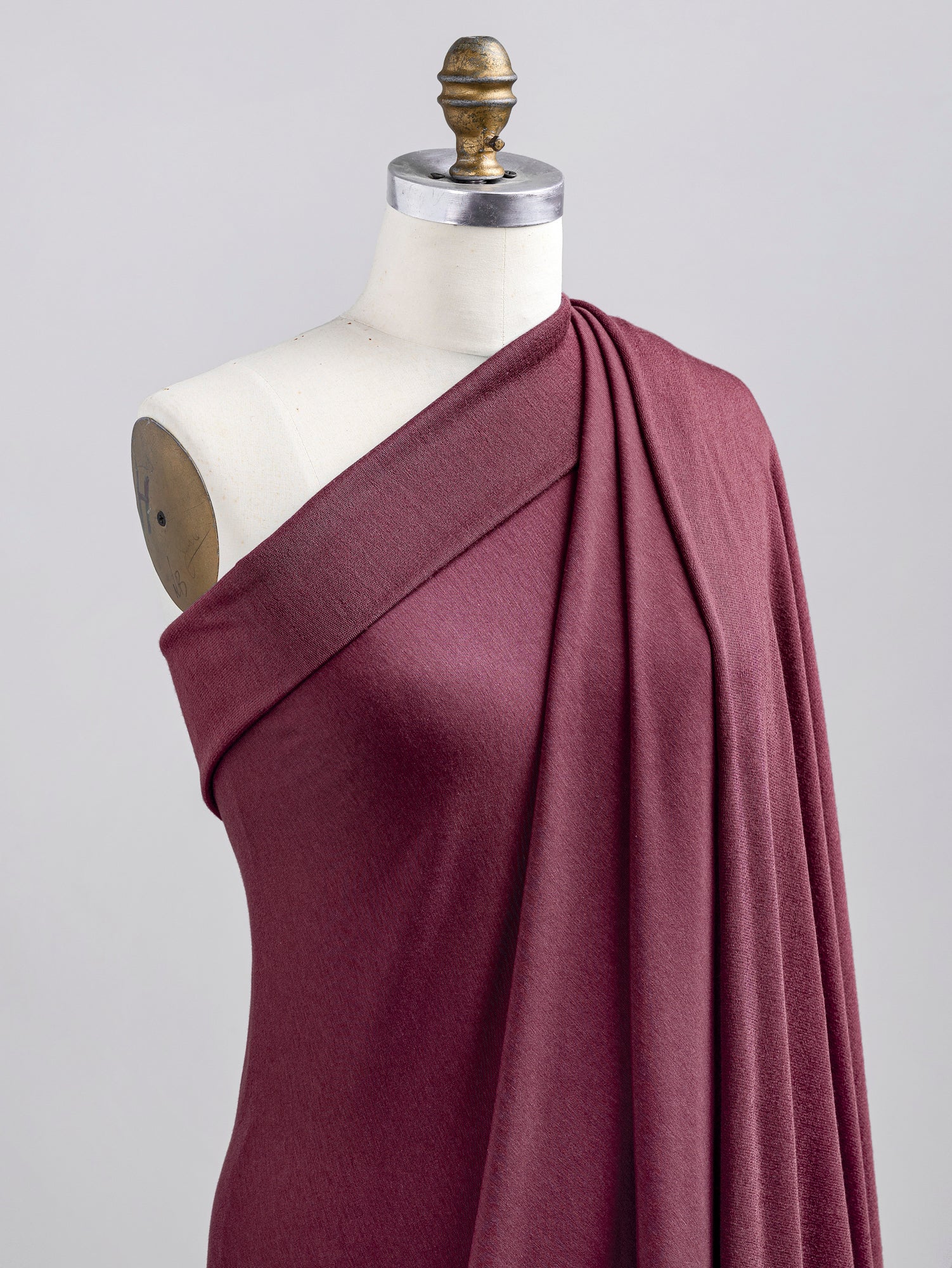 F-TEN014-005-Tencel-Lyocell-Organic-Cotton-Stretch-French Terry-Wine-Core-Fabrics-draped