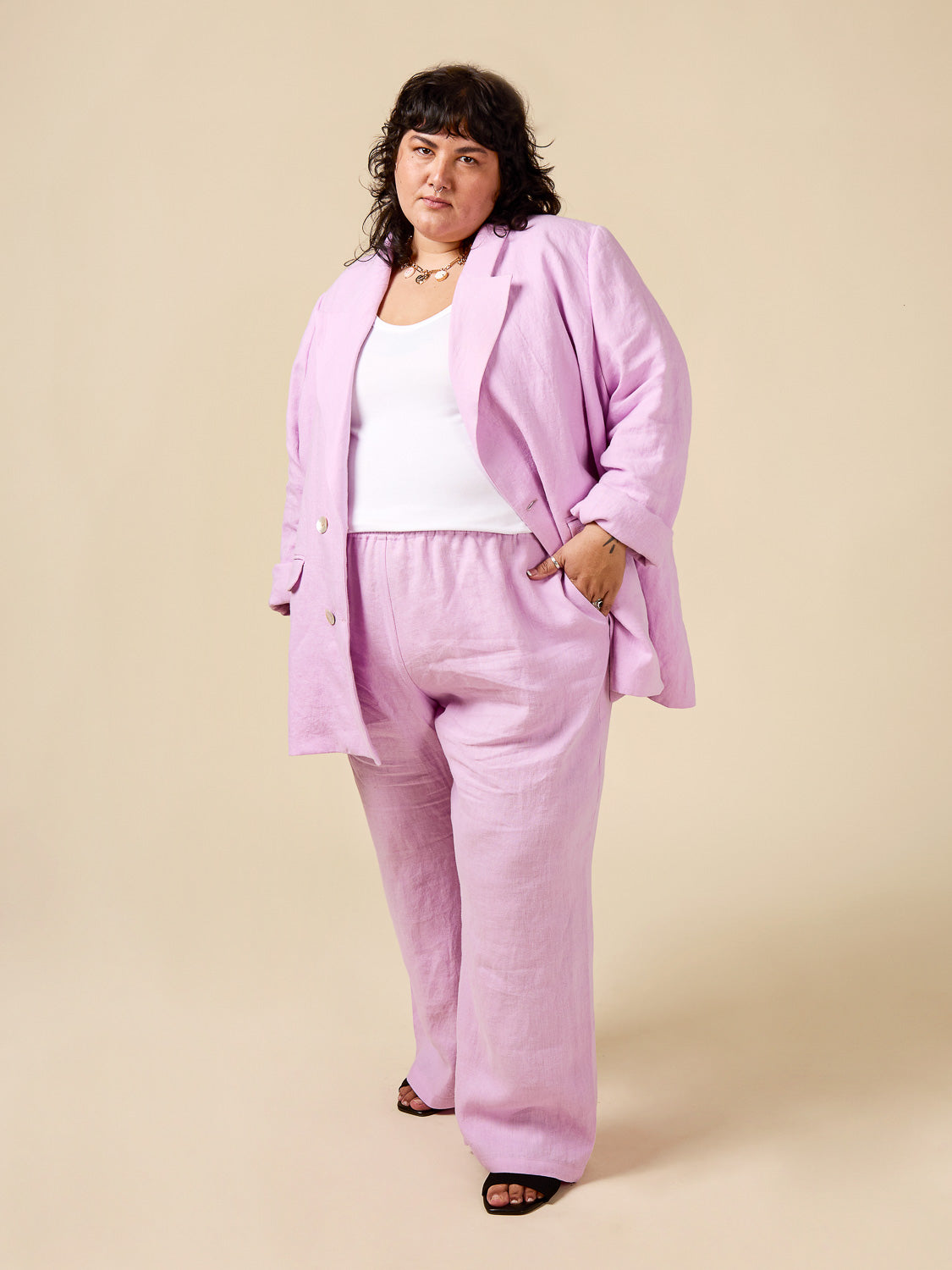 Tereska Soft Blazer Pattern | Plus-Size | Front View | Closet Core Patterns