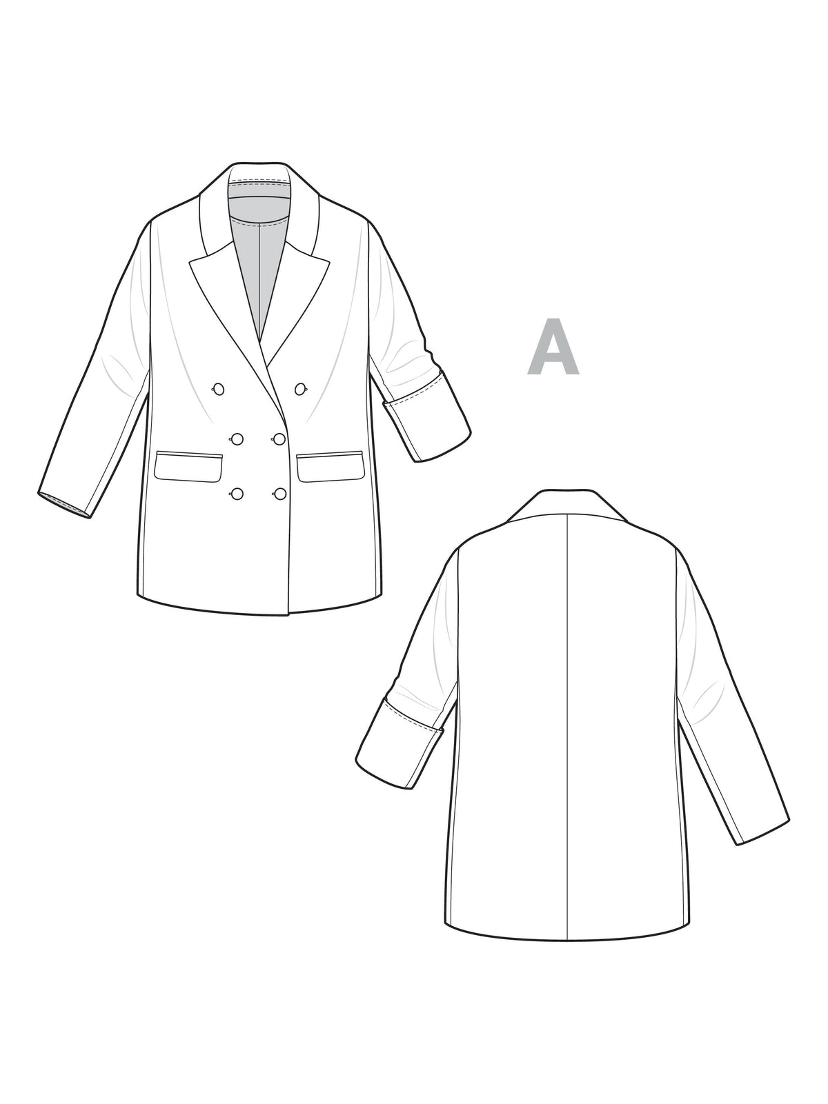 Tereska Soft Blazer Pattern | Technical Flatlays | Closet Core Patterns