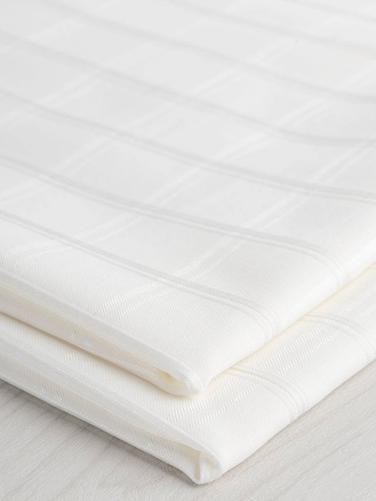 Textured Check Japanese Cotton Voile - White