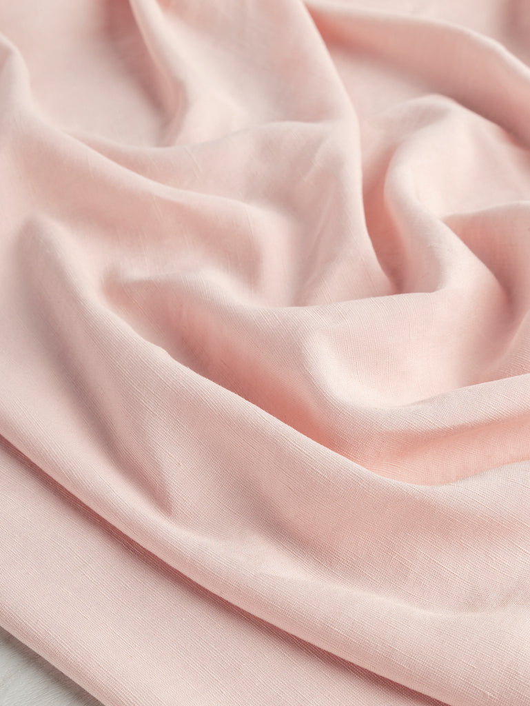 Textured Viscose Linen Deadstock - Powder Pink