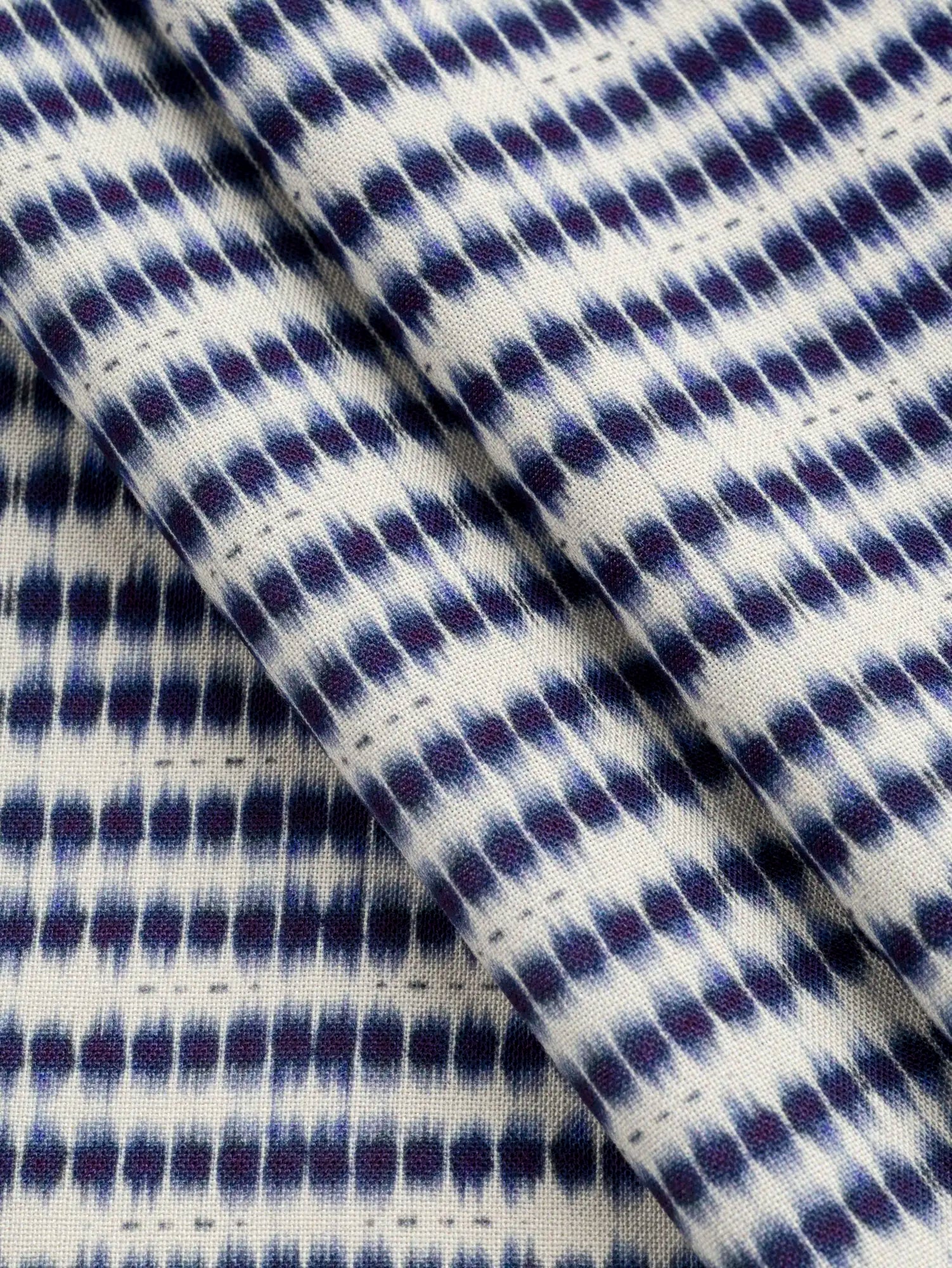 Tie Dye Stripe Print Ecovero Viscose - Ivory + Indigo | Core Fabrics