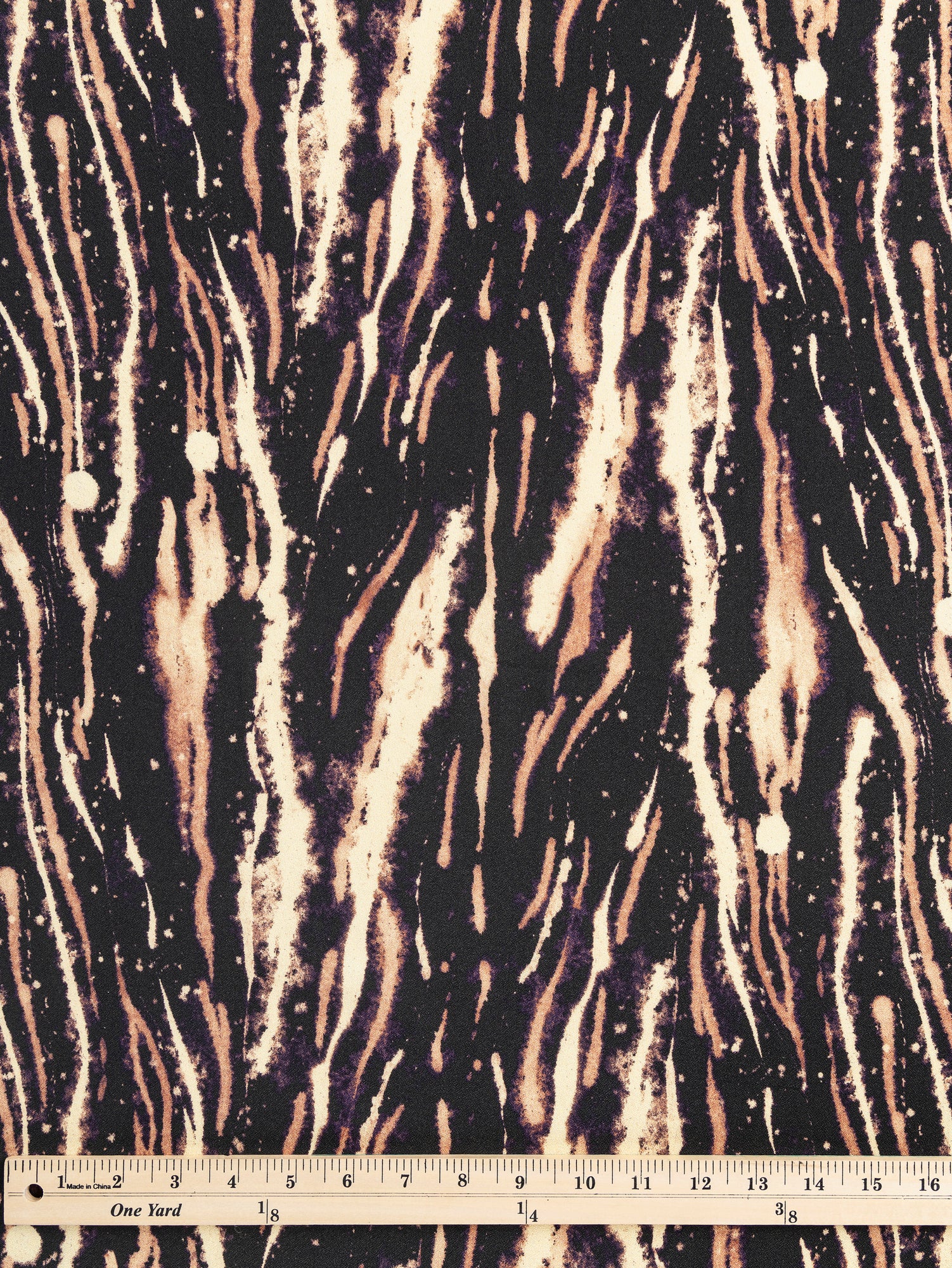 F-VIS236-Tiger-Print-Ecovero-Viscose-Crepe-Black-Brown-Core-Fabrics-ruler