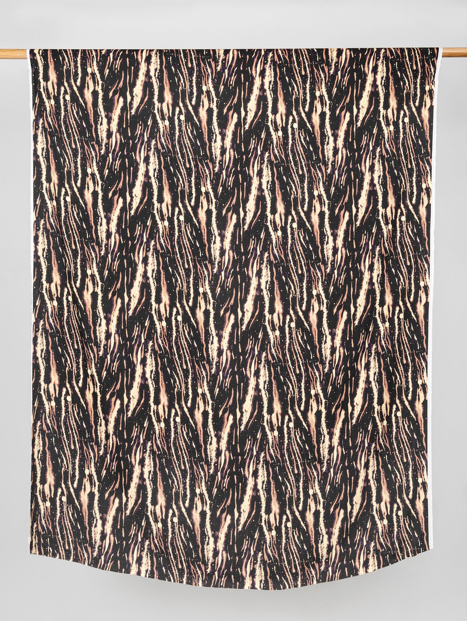 F-VIS236-Tiger-Print-Ecovero-Viscose-Crepe-Black-Brown-Core-Fabrics-draped