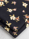 Timeless Floral Print EcoVero Viscose Crepe - Black + Cream + Rose + Green | Core Fabrics