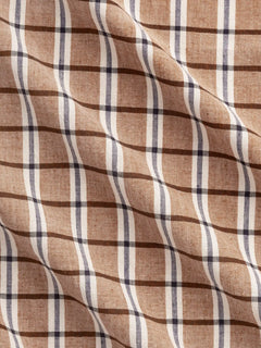 Tiramisu Artisanal Check Cotton - Toffee + Ivory + Indigo
