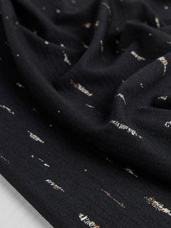Tree Bark Jacquard Knit Deadstock - Black