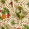 Tropical Fruits Parrot Print Textured Ecovero Viscose - Oat + Basil + Cherry