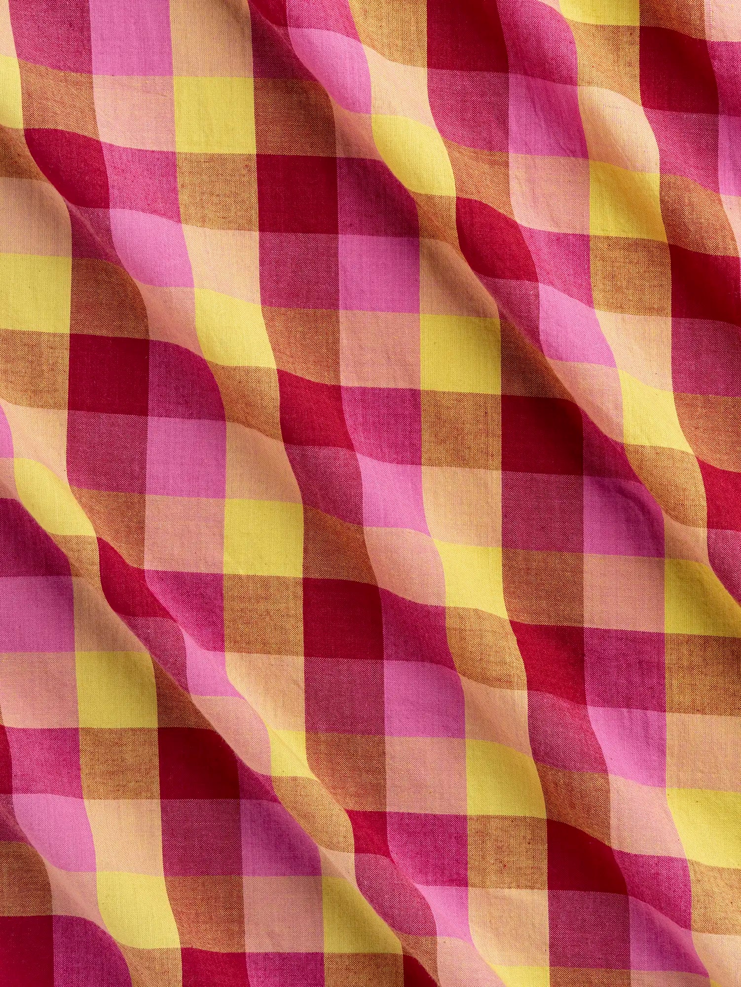 F-COT374-003-Tutti-Frutti-Handwoven-Check-Cotton-Chartreuse-Raspberry-and-Rhubarb-Core-Fabrics-scrunched.webp