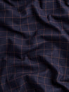 F-COT411 - Twilight Check Brushed Cotton - Indigo + Ochre - Core Fabrics- scrunched.JPG