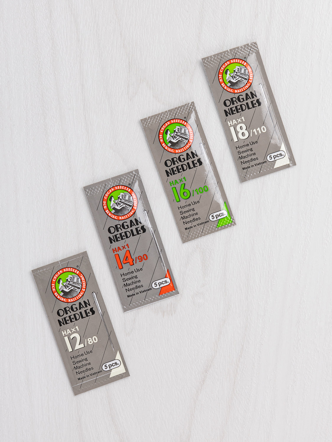 Universal Organ Sewing Machine Needles 5-pack Rainbow | Core Fabrics