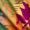 Popeline de coton BCI à imprimé de feuilles éclatant - Magenta + Orange + Vert feuille