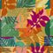 Popeline de coton BCI à imprimé de feuilles éclatant - Magenta + Orange + Vert feuille