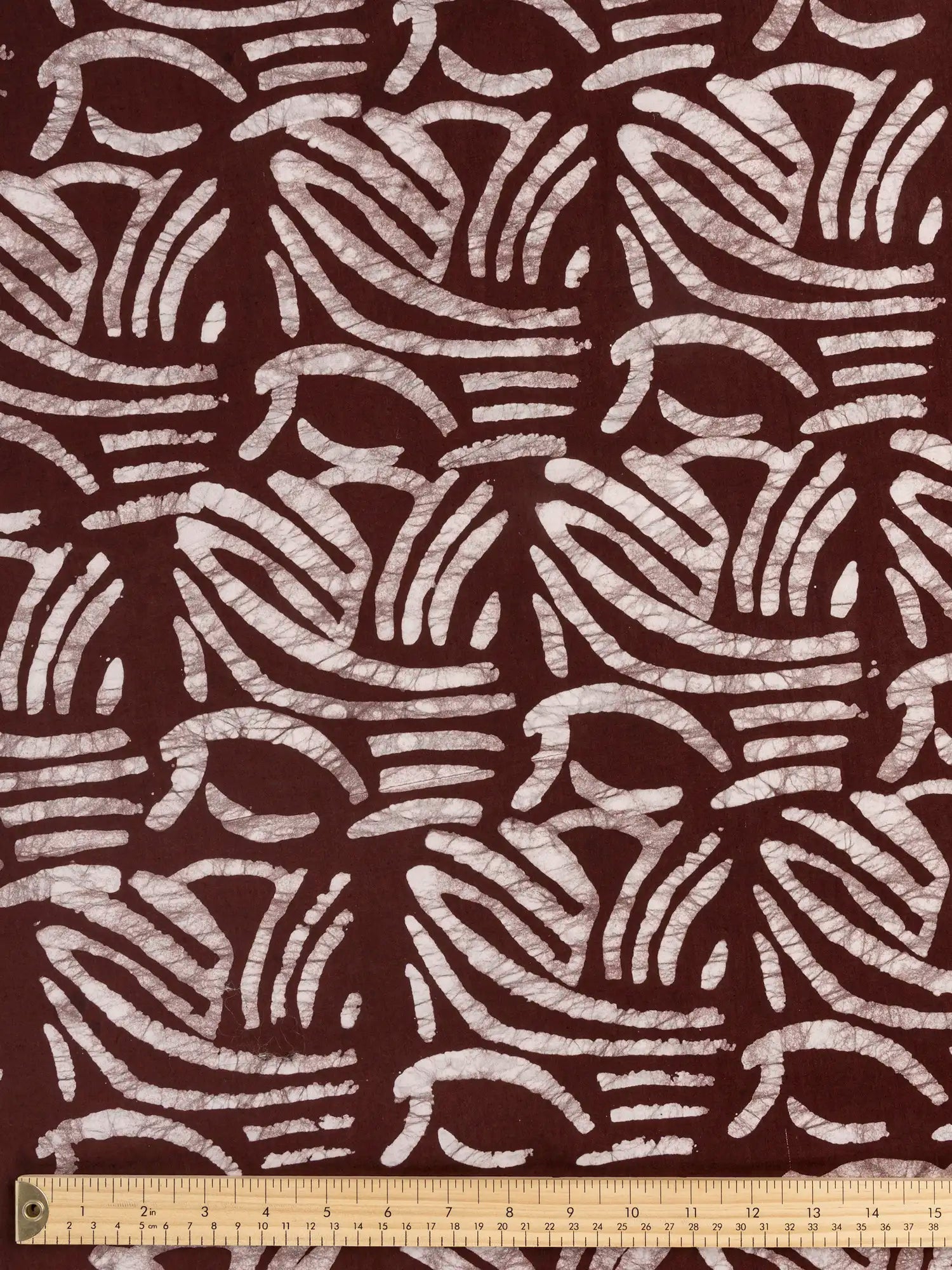 F-COT425-Wave-Artisanal-Cotton-Batik-Chocolate-Core-Fabrics-ruler.webp