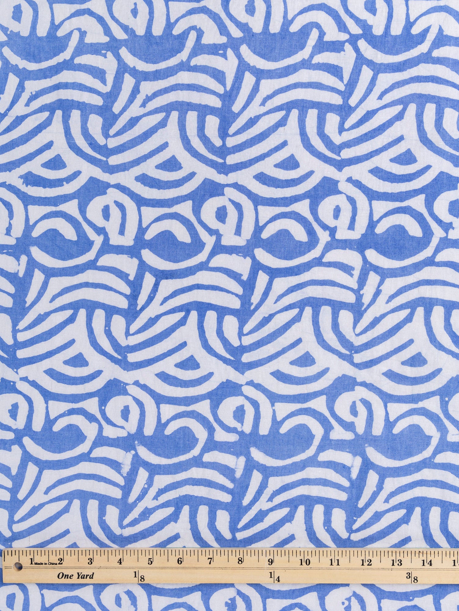 F-COT321-Wave-Artisanal-Cotton-Batik-Light-Blue-and-White-Core-Fabrics-ruler