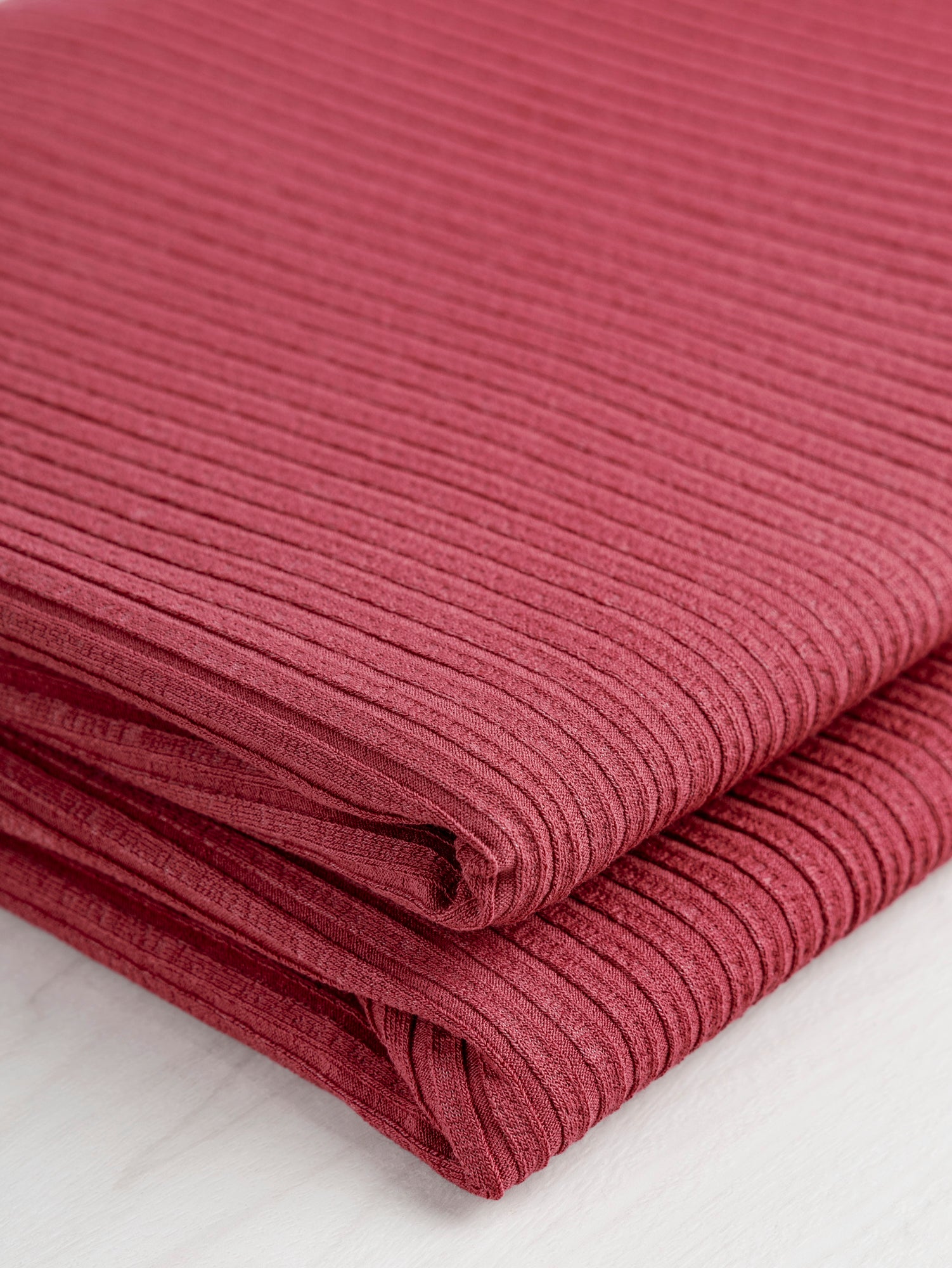 Wide Rib EcoVero Viscose Knit - Earth Red | Core Fabrics