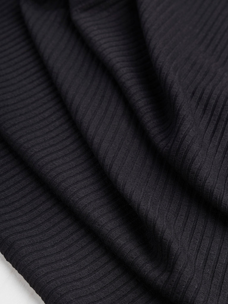Tricot en viscose à larges côtes - Noir
