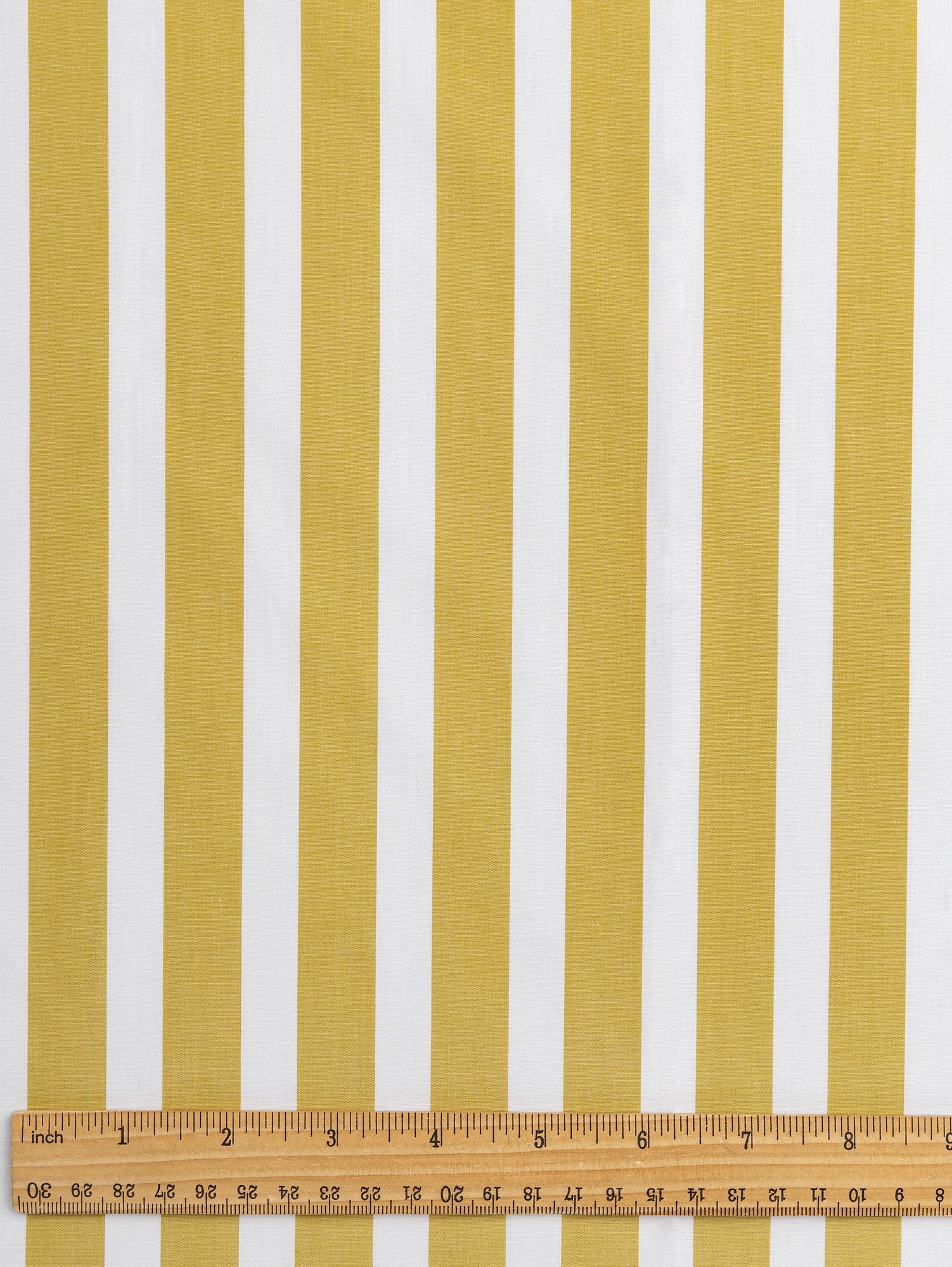 Wide Stripe Cotton Poplin Shirting - Mustard + White | Core Fabrics