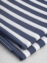 Wide Stripe Cotton Poplin Shirting - Navy + White | Core Fabrics