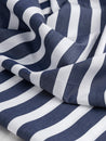 Wide Stripe Cotton Poplin Shirting - Navy + White | Core Fabrics