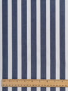 Wide Stripe Cotton Poplin Shirting - Navy + White | Core Fabrics