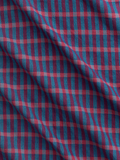 Wildberry Artisanal Check Cotton - Raspberry + Peacock + Indigo