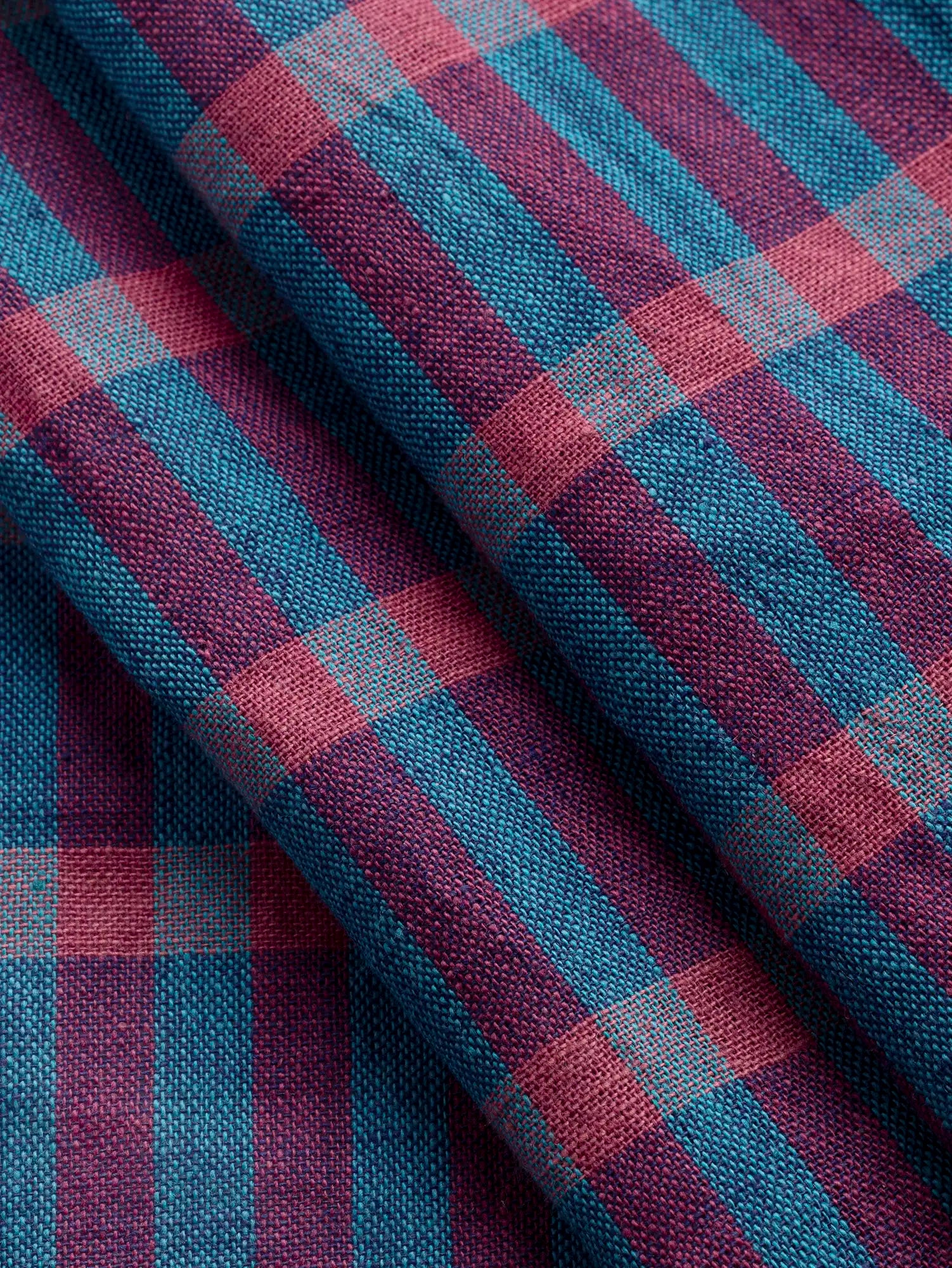 F-COT476-Wildberry-Artisanal-Check-Cotton-Raspberry-Peacock-and-Indigo-Core-Fabrics-fold.webp