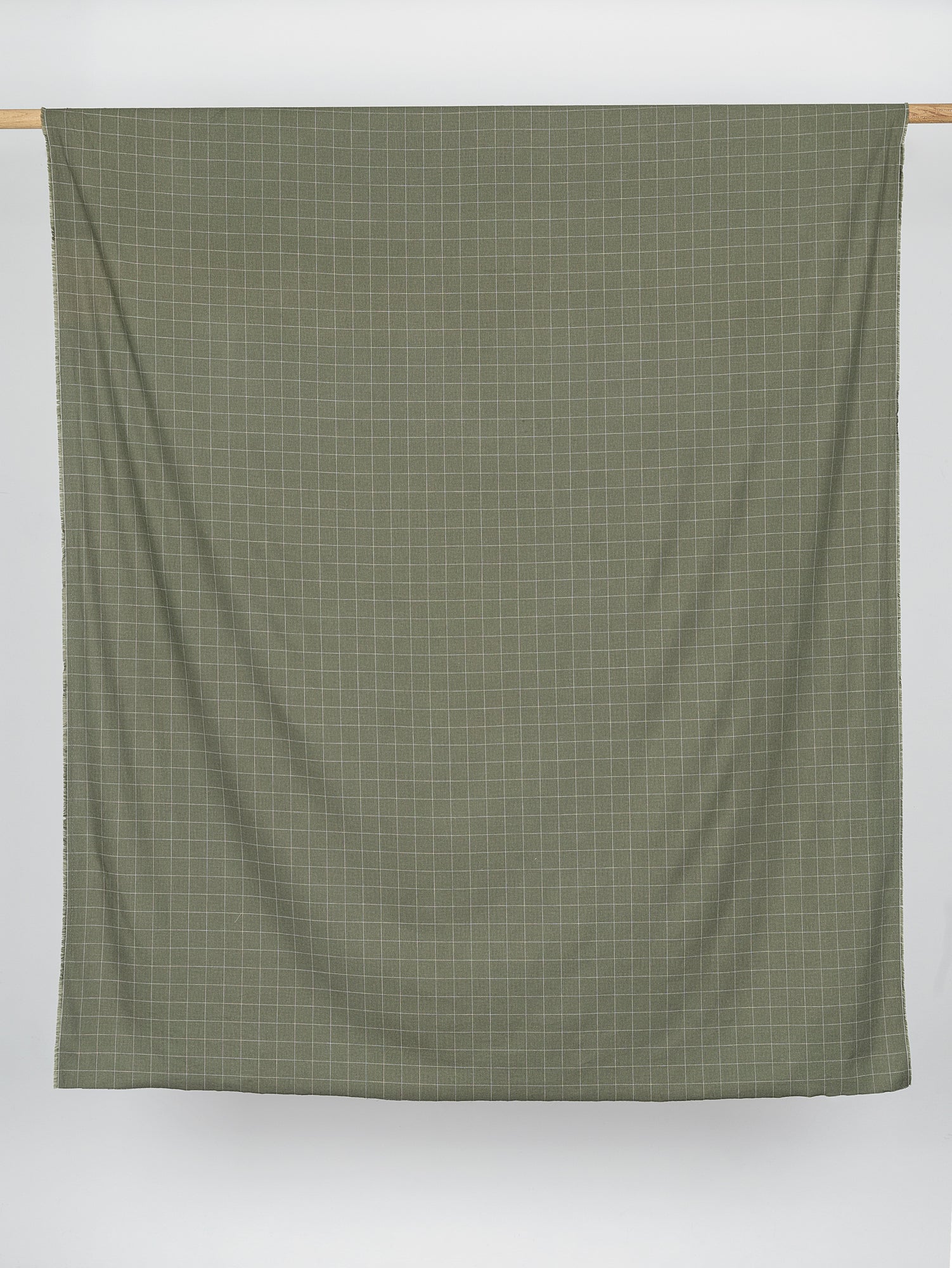 Windowpane Check Brushed Cotton - Olive | Core Fabrics