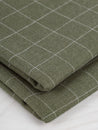 Windowpane Check Brushed Cotton - Olive | Core Fabrics