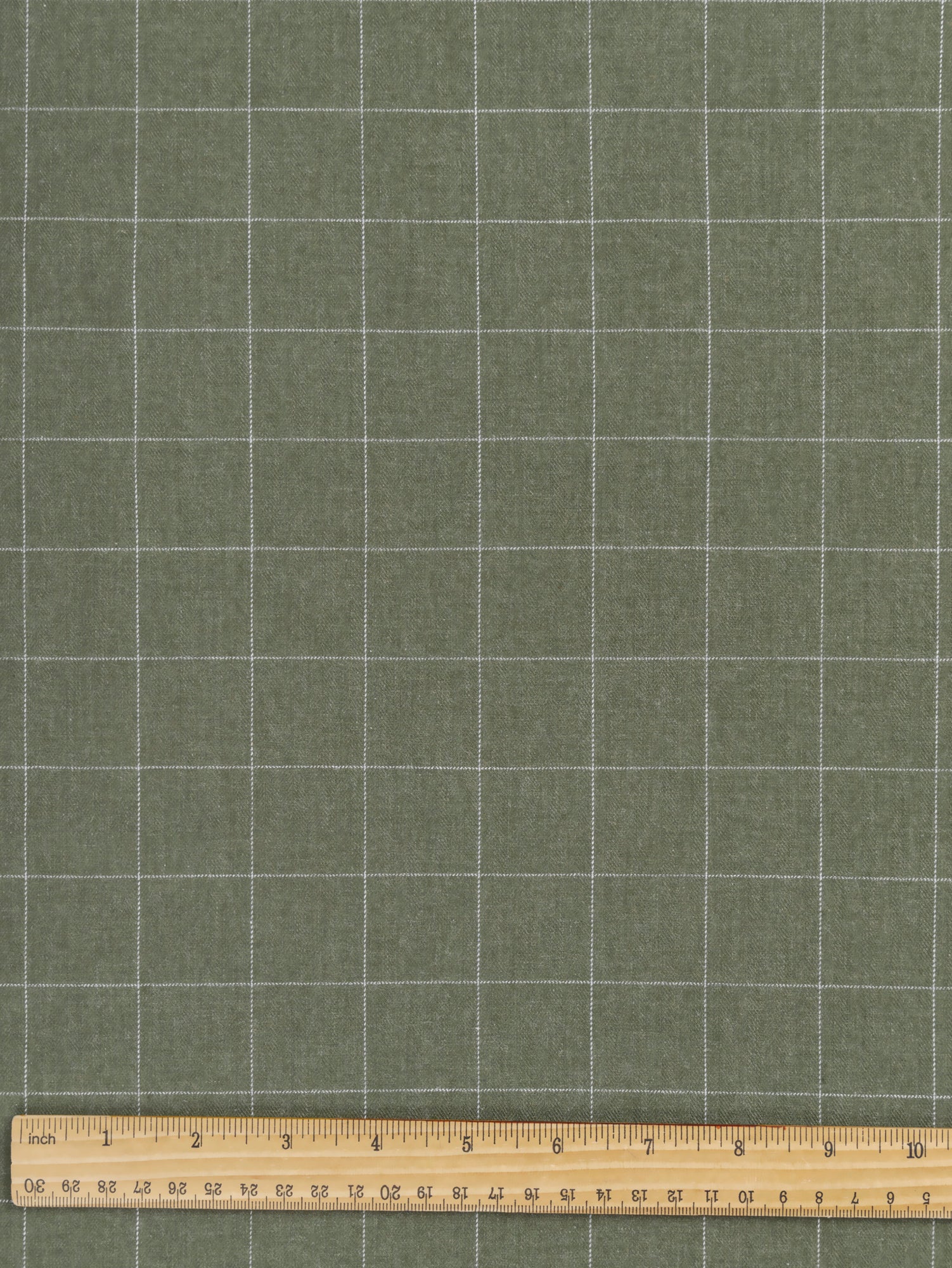 Windowpane Check Brushed Cotton - Olive | Core Fabrics