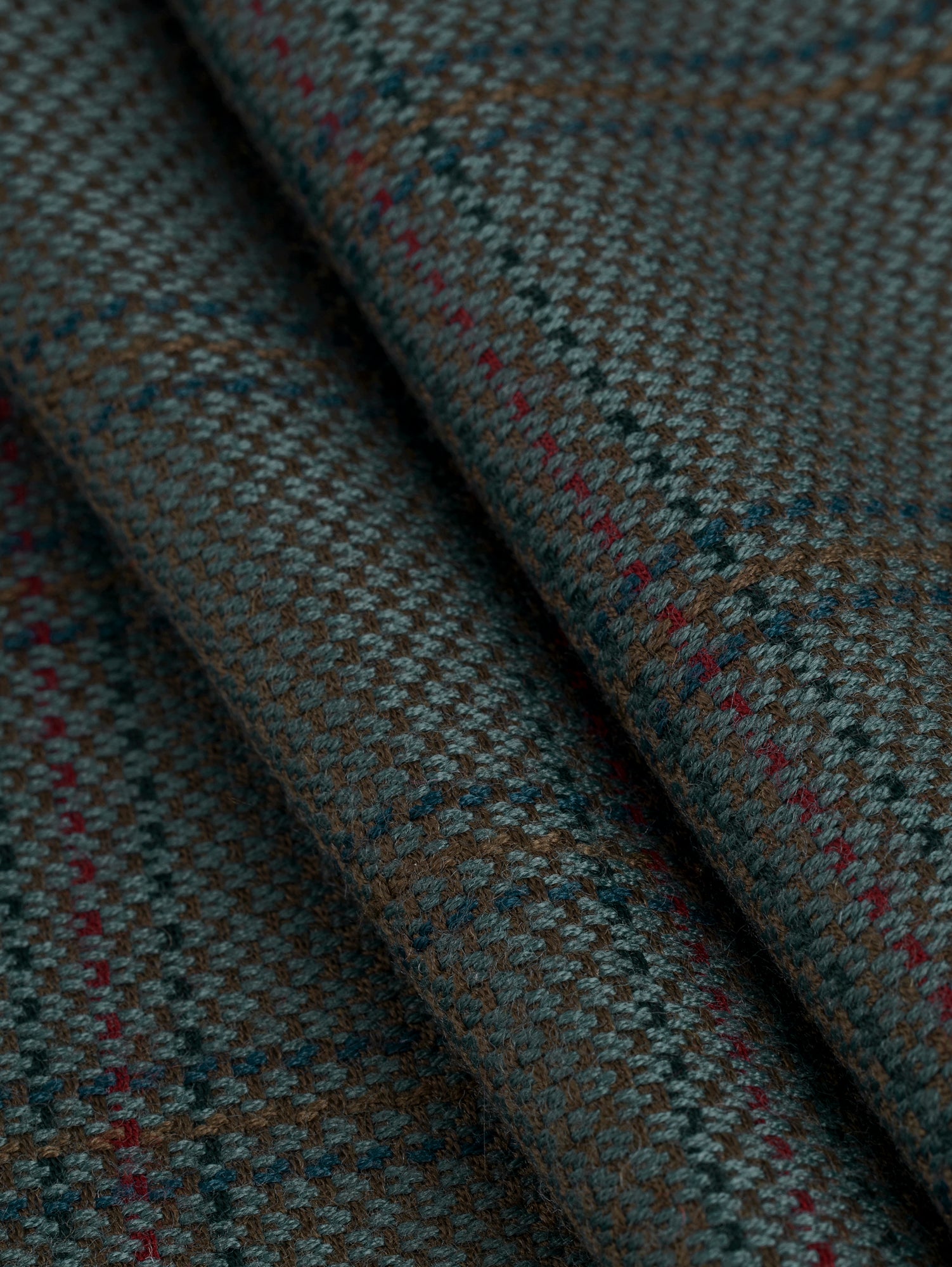 F-WOL108-Windowpane-Plaid-Wool-Suiting-Deadstock-Olive-Green-Blue-Red-Core-Fabrics-fold.JPG