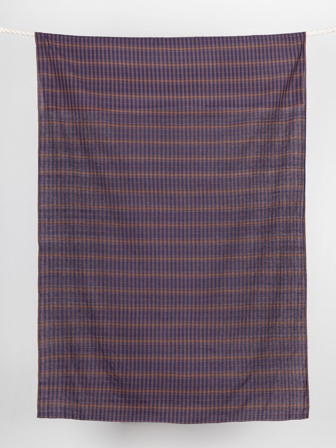 Yarn Dyed Handwoven Contrast Check Cotton - Navy + Mahogany | Core Fabrics