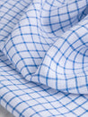 Yarn Dyed Check Irish Linen Deadstock - White + Blue | Core Fabrics