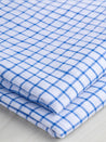 Yarn Dyed Check Irish Linen Deadstock - White + Blue | Core Fabrics