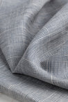 Yarn Dyed Glen Check Irish Linen Suiting Deadstock - Cream + Grey | Core Fabrics