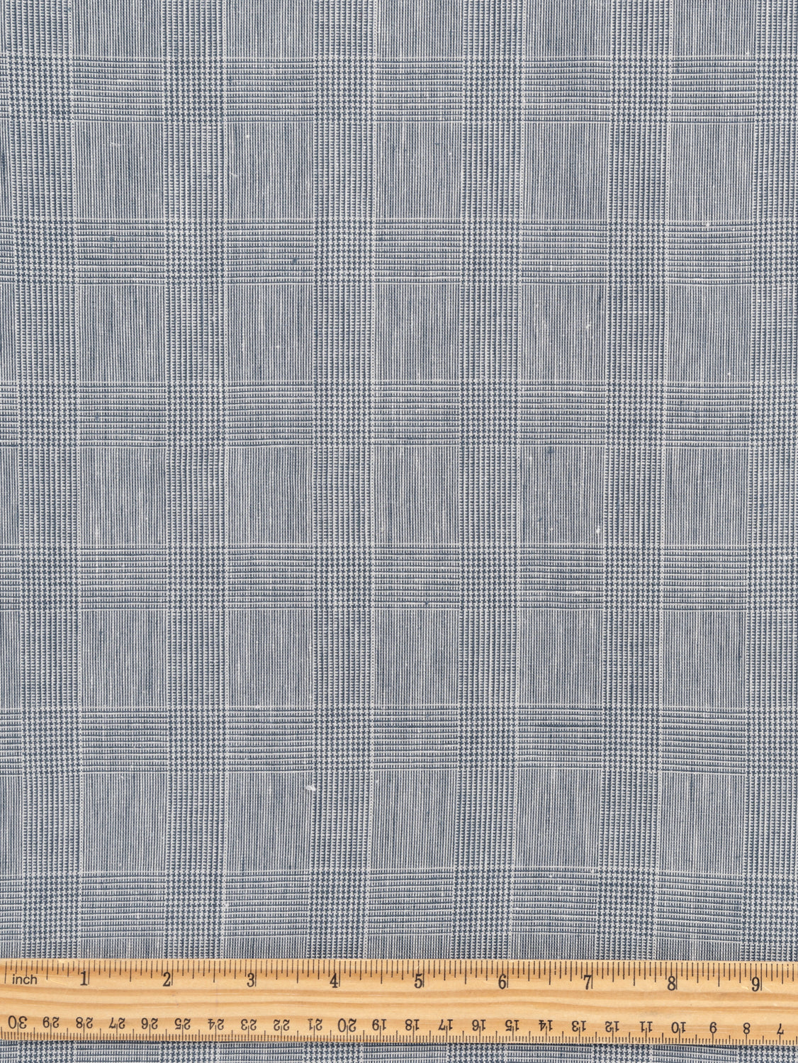 Yarn Dyed Glen Check Irish Linen Suiting Deadstock - Cream + Grey | Core Fabrics