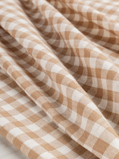 Yarn Dyed Handwoven Gingham Cotton - Beige + Cream