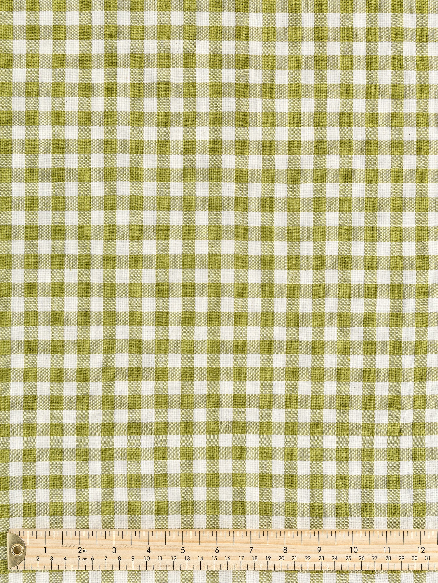 F-COT352-005-Yarn-Dyed-Handwoven-Gingham-Cotton-Pistachio+Cream-Core-Fabrics-ruler.JPG