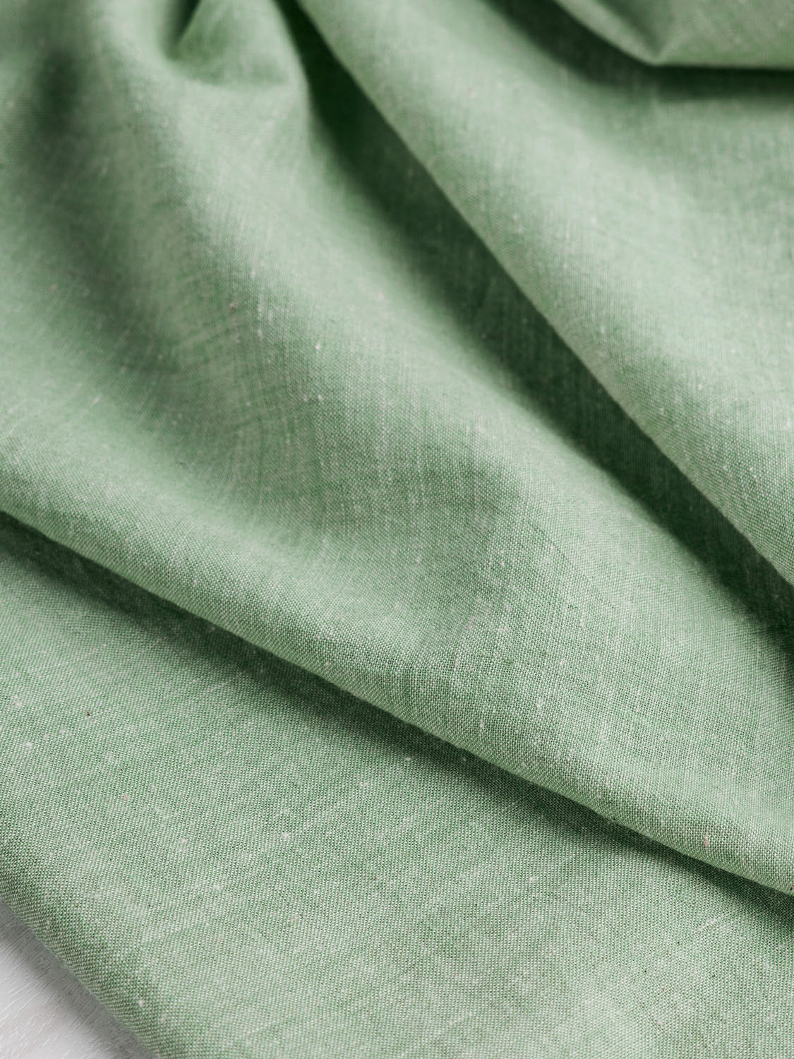 Yarn Dyed Handwoven Khadi Cotton Chambray - Light Green | Core Fabrics