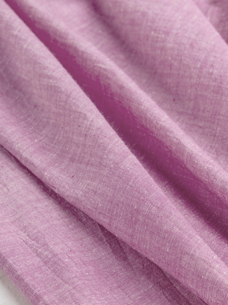 Yarn Dyed Handwoven Khadi Cotton Chambray - Light Pink
