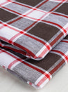 Yarn Dyed Plaid Irish Linen Suiting Deadstock - Brown + Red + White | Core Fabric