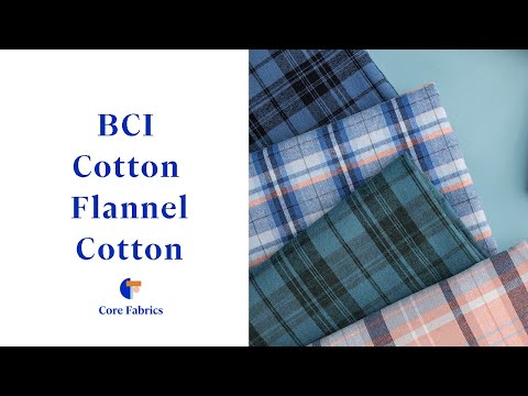 Plaid Cotton Flannel - Azure + Coral + Cream | Core Fabrics