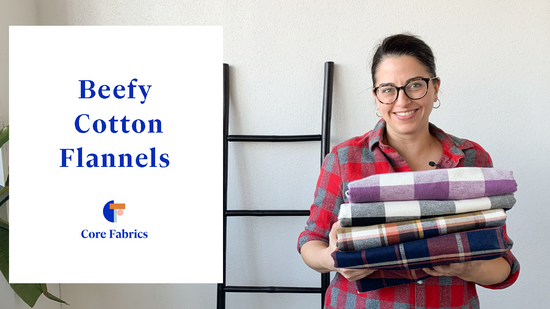 Beefy Check Cotton Flannel - Violet + Cream | Core Fabrics