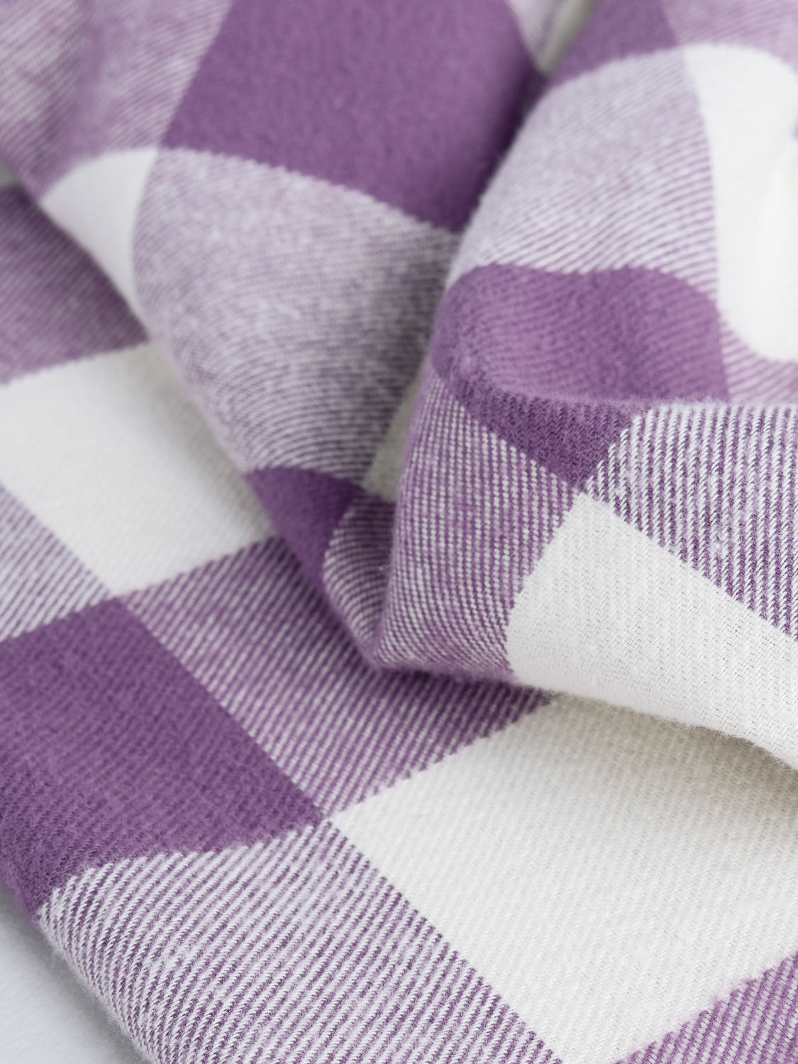 Beefy Check Cotton Flannel - Violet + Cream | Core Fabrics