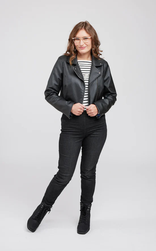 Cashmerette-Canton-Moto-Jacket-Short-Black | Core Fabrics
