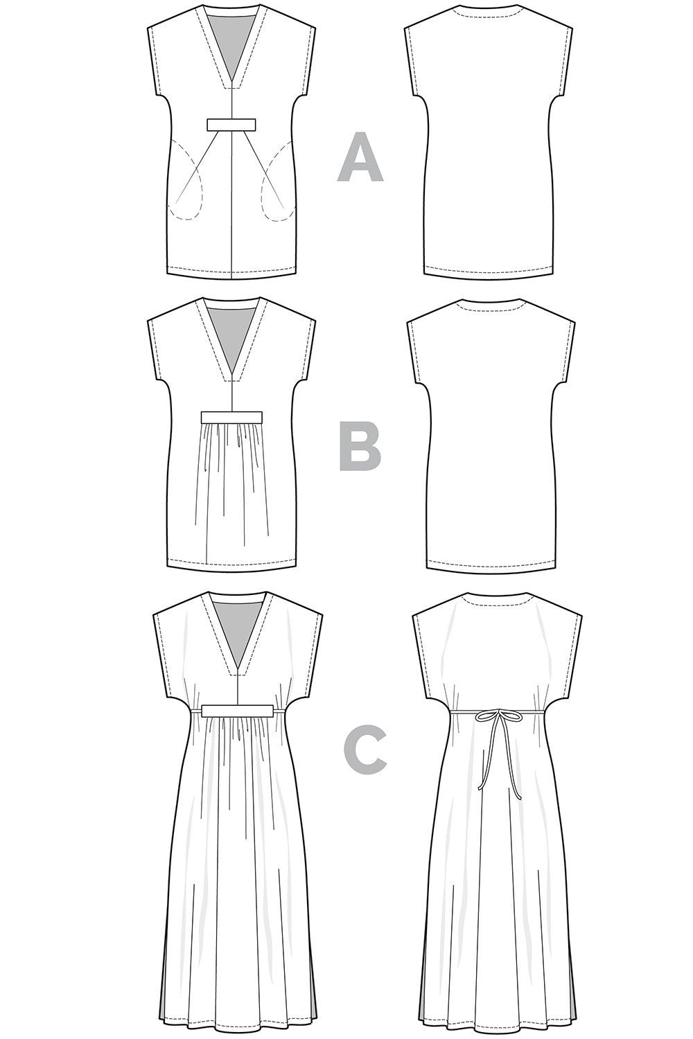 Charlie_Caftan_Pattern_Technical_flats-01_a0f53445-796a-40b1-891c-c11e880b6e20 | Core Fabrics