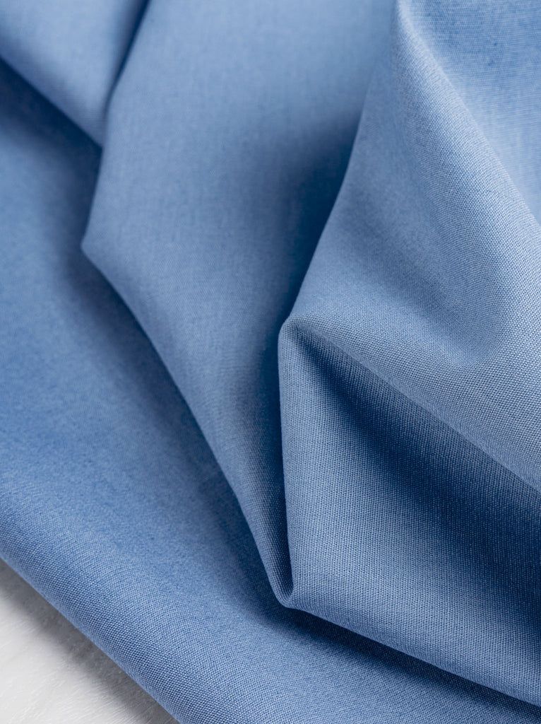 Lightweight Silky Cotton Poplin - Slate Blue