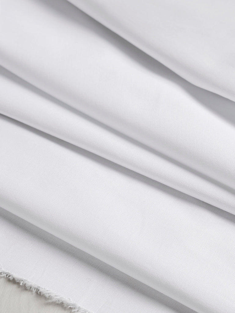 Tissu chemise coton oxford - Blanc